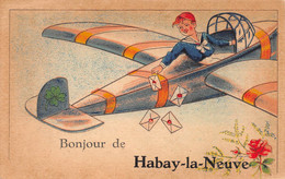 Belgique - Luxembourg - Bonjour De HABAY-la-NEUVE - Avion Fantaisie Dessiné - Habay