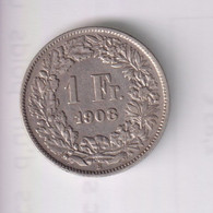 1 Franc Suisse / Switzerland 1908 - Autres & Non Classés