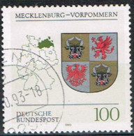 ALL-348 - RFA  ALLEMAGNE FEDERALE N°1513 Obl. Armoiries De Mecklembourg-Poméranie - Used Stamps