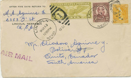 USA 1933 Int. MiF Frühe Pra.-Lupo-Bf Von "LINCOLN / NEBR." Nach QUITO, Ecuador - 1c. 1918-1940 Briefe U. Dokumente