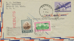 USA 1946 Kab.-Flugpostbrief Adressiert An Pan Am, Guatemala, HIN- Und RÜCKFLUG!! - 2c. 1941-1960 Covers
