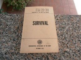 US DEPARTMENT OF THE ARMY - FIELD MANUAL/ SURVIVAL - Verenigde Staten