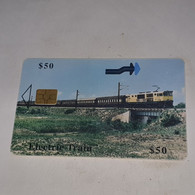 Zimbabwe-(ZIM-29)-electic Train-(57)-($50)-(1200-291863)-(12/00)used Card+1card Free - Zimbabwe