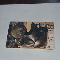 Zimbabwe-(ZIM-38)-sculpture 2-(62)-($100)-(1100-266378)-(12/01)-used Card+1card Free - Simbabwe
