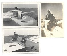 Schulgleiter Planeur Glider Aviation Allemande Luftwaffe Avion Zweefvliegtuig Lot 3x Photo Foto - Aviation