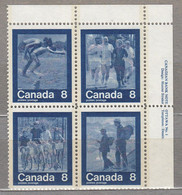 CANADA 1974 Blockx4 Corner MNH(**) Mi 570-573 #22651 - Neufs