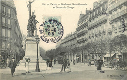 PARIS BOULEVARD SAINT GERMAIN ET STATUE DE CHAPPE POLICIER ET PETIT METIER BOUCHER - Arrondissement: 07