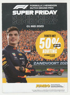 Brochure-leaflet JUMBO Supermarkten Veghel (NL) Max Verstappen F1 2020 Circuit Zandvoort - Automobile - F1