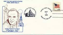 USA 1979 Papstreise USA - "PAPAL VISIT STATION / BOSTON, MA 02109" VARIETY Cover - Briefe U. Dokumente