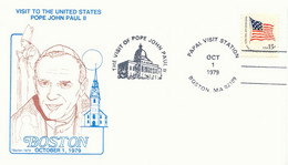 USA 1979, Papstreise USA 1. Okt. - 7. Okt. Kpl. Satz Von 7 Belege M Versch. ESST - Briefe U. Dokumente