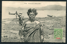 1908 Madagascar Femme A Mayotte Messageries Maritimes Postcard - France. Marseille A La Reunion Paquebot - Cartas & Documentos
