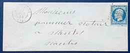 Petite Lettre Du 17 Nov 1853 De Hennebont N°10 25c Presidence Obl PC 1506 Parfaite - 1852 Louis-Napoleon