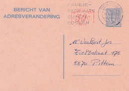 Entier Postal Changement D'adresse Avec Valeur Complémentaire Den Haag Avec Flamme Familier - Badplaats Duinen Bossen - Adressenänderungen