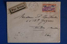 N22 TUNISIE BELLE LETTRE 1936 PAR AVION LA GOULETTE POUR TOULON  FRANCE+ AFFRANCHISSEMENT PLAISANT - Airmail