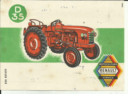 Buvard - Tracteur Renault - D 35 - Agriculture - Travaux Des Champs - Réf.54. - Agricultura