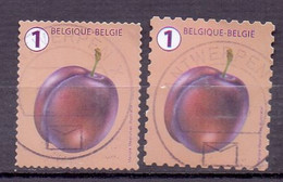 Belgie - 2018 - OBP -  Pruim - Fijne En Grove Tanding - Zonder Papierresten - Used Stamps