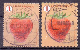 Belgie - 2018 - OBP - Aardbei - Fijne En Grove Tanding - Zonder Papierresten - Used Stamps