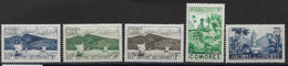 1950  Komoren  Lot  Mi.-Nr. 20-23, 28** MNH - Comores (1975-...)