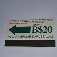 Brunei-(BN-JAB-009B)-drive Safely-(3)-(B$20)-(B0405644)-(look From Number)-used+1card Prepiad/gift Free - Brunei