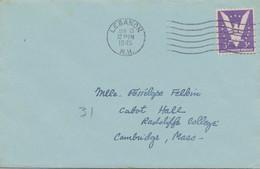 USA 1945, 3 C WIN THE WAR Single Postage On Very Fine Cover From „LEBANON, N.H.“ - Cartas