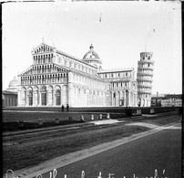 V1670 - ITALIE - PISE - Cathédrale Et Tour Penchée - Plaque Photo Originale à Ne Pas Manquer - Plaques De Verre