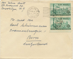 USA 1950 15 C (2x) Air Mail Statue Of Liberty, NY Skyscraper; Airplane Lockheed - Covers & Documents