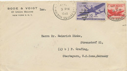 USA 1948 10 C Two-engines Post-aircraft + 5 C Airplane EXTREMELY EARLY AIRMAIL!! - 2c. 1941-1960 Cartas & Documentos