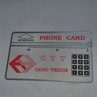 Cape Verde-(CPV-03C)-ctt-red Logo-(1)(100impulsos)-(210F85980)-(tirage-31.000)-used+1 Card Prepiad - Cabo Verde