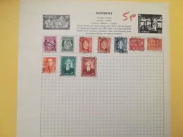 PAGINA PAGE ALBUM NORVEGIA NORGE NORWAY 1921 ATTACCATI PAGE WITH STAMPS COLLEZIONI LOTTO LOT LOTS - Sammlungen