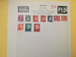 PAGINA PAGE ALBUM NORVEGIA NORGE NORWAY 1921 ATTACCATI PAGE WITH STAMPS COLLEZIONI LOTTO LOT LOTS - Colecciones