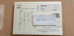 PORTUGAL Prioritario Expres FRANQUIA Lisboa To Italy 1999 Air Mail Correio Azul Internacional - Brieven En Documenten