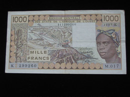 SENEGAL - 1000 Francs 1987 K - Banque Centrale Des Etats De L'Afrique De L'Ouest  **** EN ACHAT IMMEDIAT **** - Sénégal