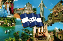 Bandera Y Paisajes De Honduras Avec Blason Drapeau - Honduras