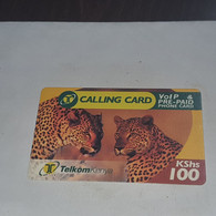 Kenya-(ke-tke-rem-002-080704)-leopards-(37)(100kshs)(0103-5922-5454-17241)(4/7/2008)-used Card+1card Prepiad Free - Kenia