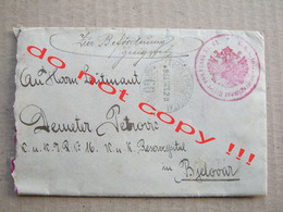 WW1, K. U. K. Tabori.../ Envelope With Content - Infanterieregiment Ritter Von Frank Nr.61 ( 1914 ) Traveled To Bjelovar - WW1