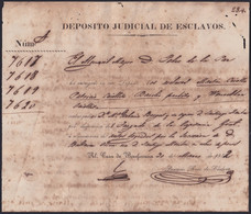 E6485 CUBA SPAIN 1851 DEPOSITO JUDICIAL DE ESCLAVOS SLAVE SLAVERY. - Manuscripts