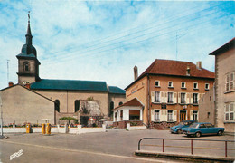 / CPSM FRANCE 57 "Albestroff, Restaurant Charles Boyon, Et L'église" - Albestroff