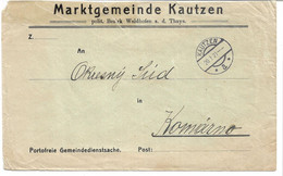 1593l: Heimatbeleg Marktgemeinde Kautzen 1921, RR - Laa An Der Thaya