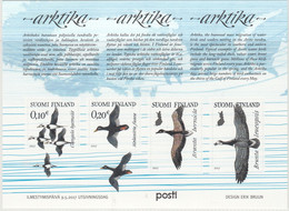 Finland 2017, Bird, Birds, Geese, Self-Adhesive, M/S Of 4v, MNH** - Ganzen