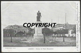 1903 Postal Card From Angola Pedro Alexandrino Statue. Franked With D.Carlos I  Franked With D. Carlos I 15 Reis Stamp. - Afrique