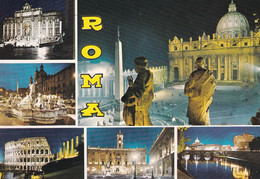 Italia -  Postcard Unused  - Roma -  Multi Views - Panoramic Views