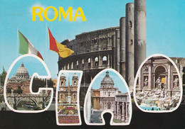 Italia -  Postcard Unused  - Roma -  Multi Views - Panoramic Views