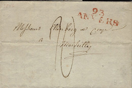 1806 -  Territoires Conquis -lettre De  93 / ANVERS ( Les Deux Nethes ) 34 Mm Noir  Pour   MARSEILLE - 1792-1815: Conquered Departments