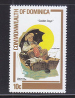 Dominica Rockwell Painting Dog Chien MNH 1V** - Dominique (1978-...)