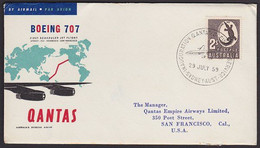 AUSTRALIA - 1959 QANTAS BOEING 707 SYDNEY - SAN FRANCISCO FFC - Premiers Vols