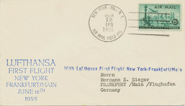 USA 1955 Superb First Flight Of Deutsche Lufthansa NEW YORK - SHANNON -FRANKFORT - 2c. 1941-1960 Brieven