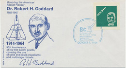 USA 1964 American Rocket Pioneer Dr. Robert H. Goddard Superb CINDERELLA FDC, R! - 1961-1970