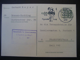 Deutschland BRD Ganzsache 1965- Postkarte Gelaufen Von Bremen Nach Frankfurt - Cartes Postales - Oblitérées