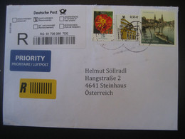 Deutschland BRD R-Zettel 2011- Reco Brief Gelaufen Mit MiNr. 2874 Von Erlangen Nach Steinhaus - R- & V- Viñetas