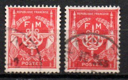 Yvert Franchise Militaire N° 12 Et 12b - Sans Valeur Rouge Et Rouge Carminé - Military Postage Stamps